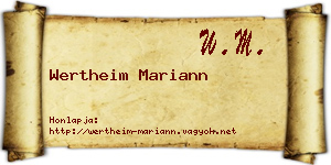 Wertheim Mariann névjegykártya